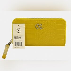 Christian Lacroix Yellow Croc-Embossed Wallet